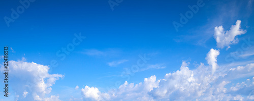 Clouds in blue sky, natural panoramic background