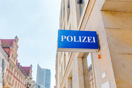 Police station sign in Germany