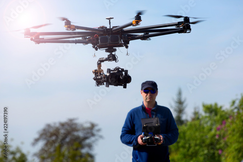 Drone, pilot flying drone 