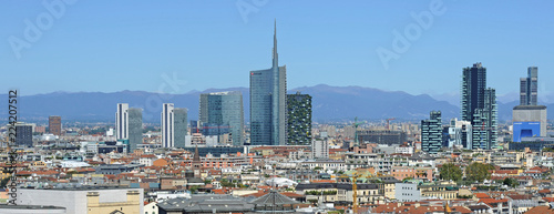 Italy - Milan - Duomo cathedral, Vittorio Emanuele Gallery and skyline - Skyscrepers and downtown - interstic place to visit in the center of the city - Unicredit tower and bosco verticale