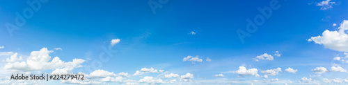 Panorama blue sky and cloud with daylight natural background.