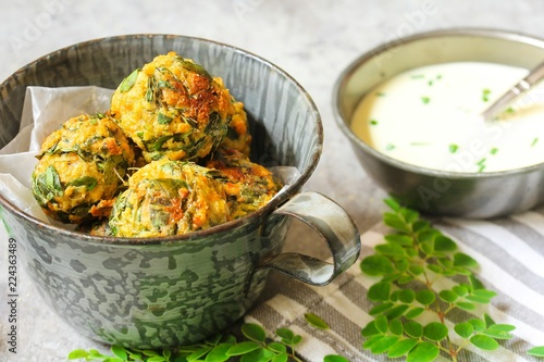 Moringa leaves fritters or Muringa Cheese bites- healthy veg appetizers