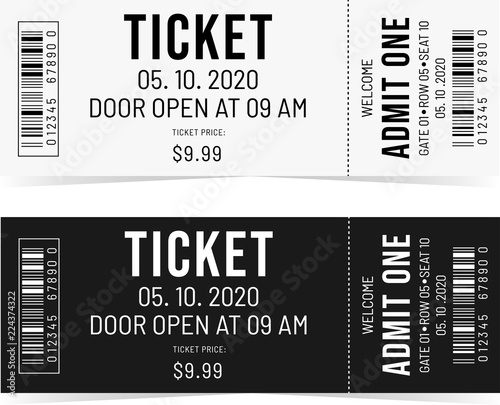 Simple tickets. Black and White