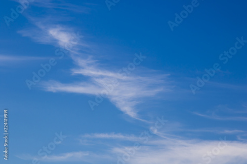 Plumose clouds in the blue sky