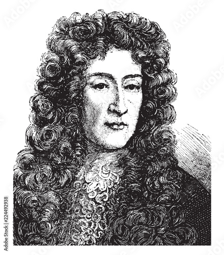 James II of England, vintage illustration