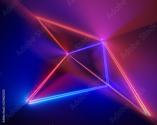 3d render, ultraviolet, infrared, neon lines, laser show, night club interior lights, colorful glowing shapes, abstract fluorescent background, virtual reality, psychedelic spectrum