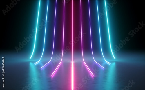 3d render, abstract minimal background, glowing lines, cyber, chart, pink blue neon lights, ultraviolet spectrum, laser show
