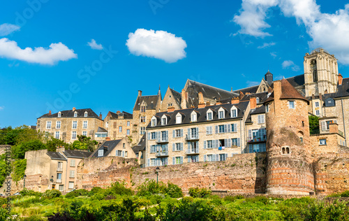 Traditional houses behind the city wall in Le Mans, France