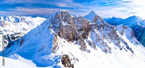 Winter mountain landscape in Austrian Alps