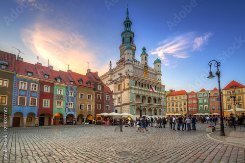 Architecture of the Main Square in Poznan, Poland.