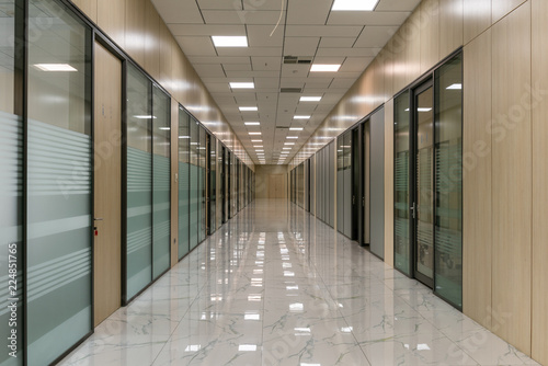 Large empty office corridor