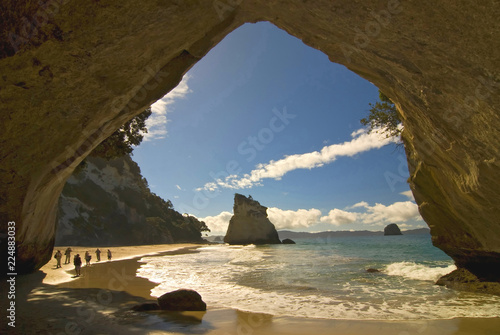 New Zealand, Coromandel Peninsula, Cathedral Cove.