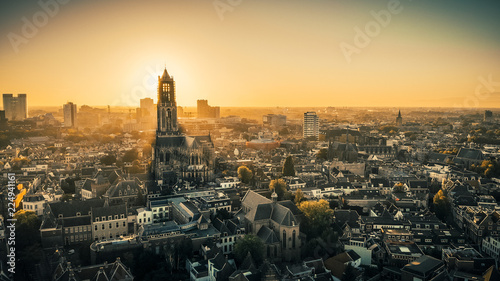 Dutch sunset by drone