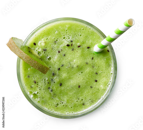 Glass of kiwi smoothie