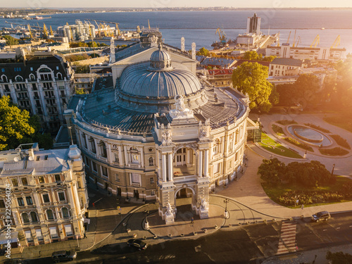 Odessa Opera and Ballet Theater Ukraine. aerial photography. city cultural sightseeing