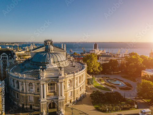 Odessa Opera and Ballet Theater Ukraine. aerial photography. city cultural sightseeing. Must visited palces tourists
