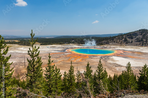 Top view of the Great Prismatic Spring, Yellowstone National Park, USA