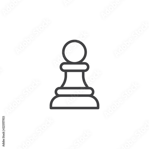 Chess pawn outline icon. linear style sign for mobile concept and web design. chess piece simple line vector icon. Symbol, logo illustration. Pixel perfect vector graphics