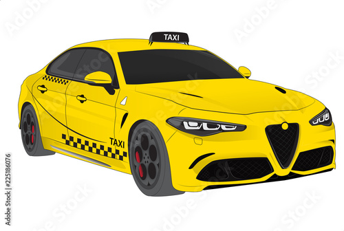 Taxi supercar Yellow draw, sport, fast and luxury service, rent with driver and transfer