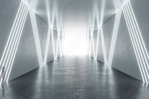 Illuminated hallway interior