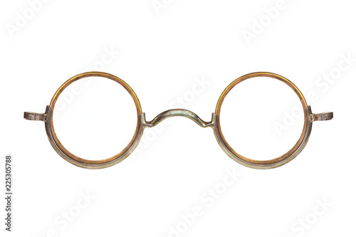 Roczników kółkowi eyeglasses odizolowywający na bielu