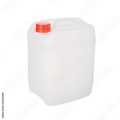 One Plastic jerrycan isolated on white background