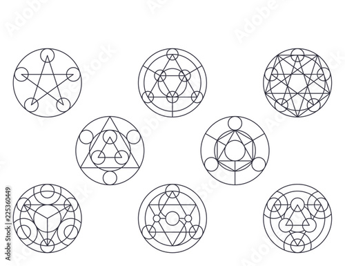 Sacred Geometry Vector Collection - Black isolated on white