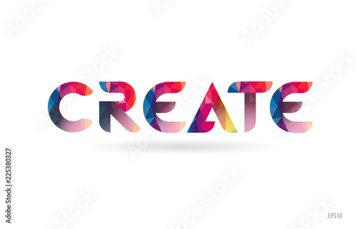 create colored rainbow word text suitable for logo design