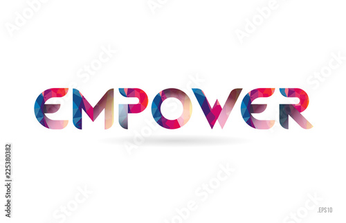 empower colored rainbow word text suitable for logo design