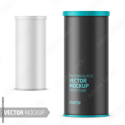 White matte paper tube with plastic lid.