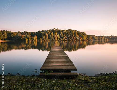 Empty Dock River Sunset