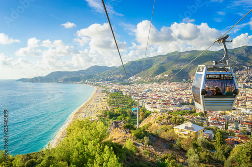 Alanya Cityscape with a cable car, Turkey