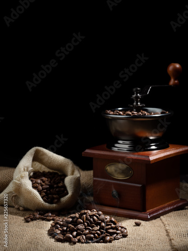 Roasted coffee beans.