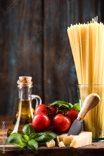 Spaghetti Napoli ingredients for cooking