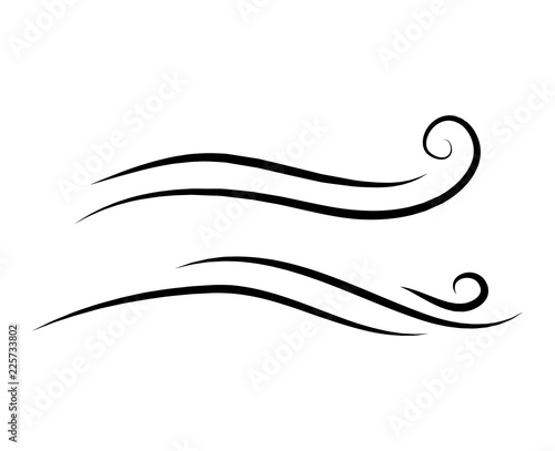 wind doodle blow, gust design isolated on white background