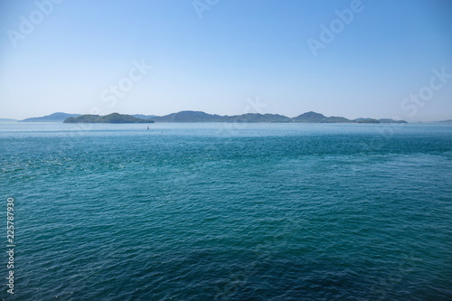 Landscape of the seto inland sea(spring haze),sikoku,japan