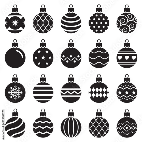 christmas balls icons. Vector illustration.