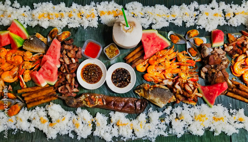 Traditional Filipino buffet