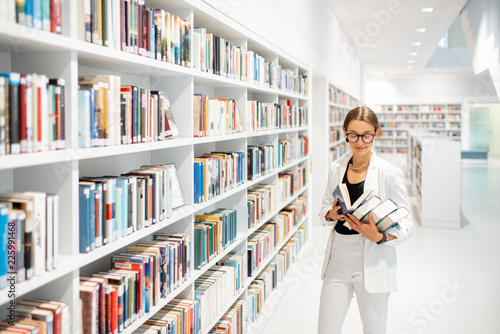 Woman at the library