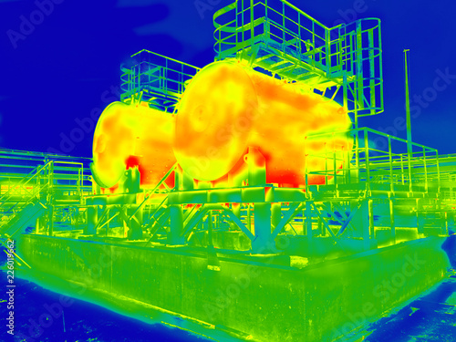 Infrared image of two tanks