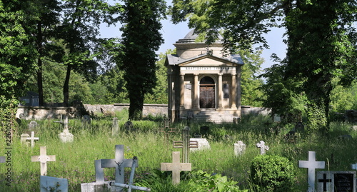 old cemetery in Zloty stok in Poland