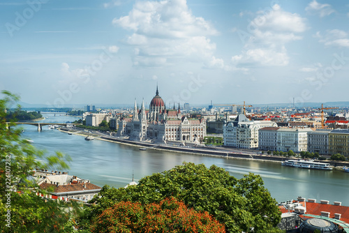 Aerial view of Parlament in Budapest