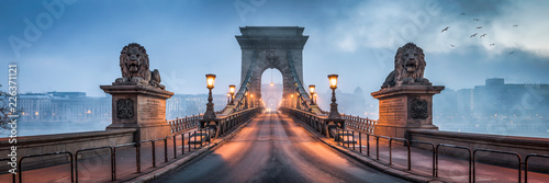 Kettenbrücke Panorama in Budapest, Ungarn