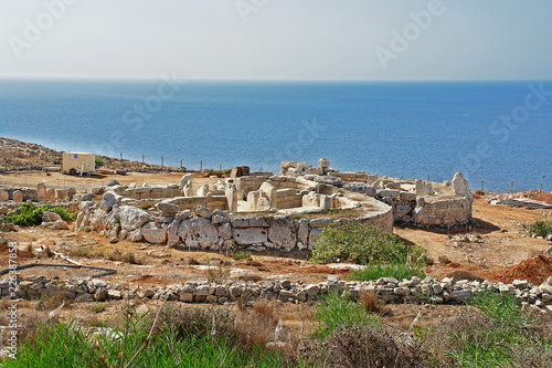 Mnajdra - megalithic temple complex on the southern coast of Malta. 