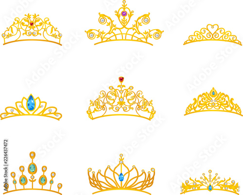 Beautiful tiara gold with different size and model