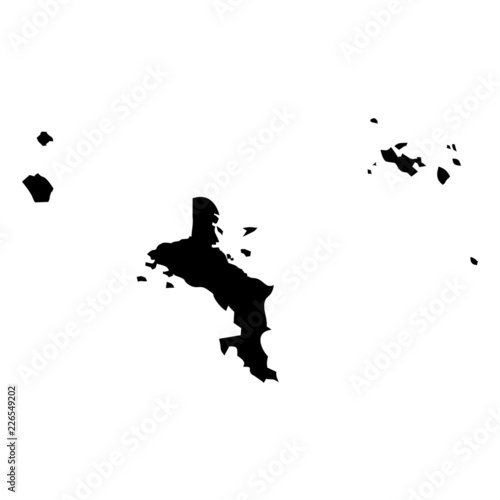 Black map country of Seychelles