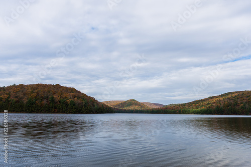 Autumn Time in Long pine reservoir in Michaux State Forest in Pennsylvania