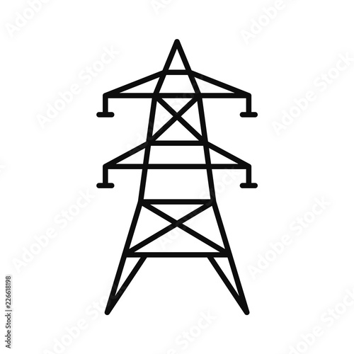 Electric tower icon. Outline illustration of electric tower vector icon for web design isolated on white background