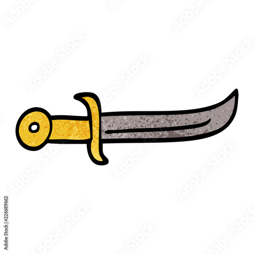 cartoon doodle curved dagger