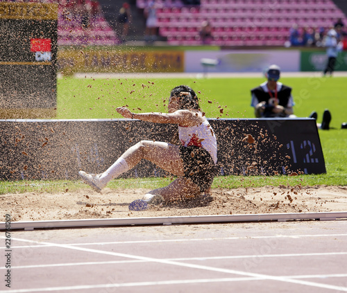 Athlete in the triple jump 